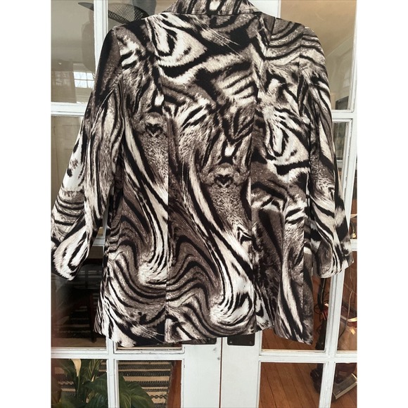 Susan Graver Jacket Raincoat Animal Print Abstract Lined SZ Med - Picture 6 of 7